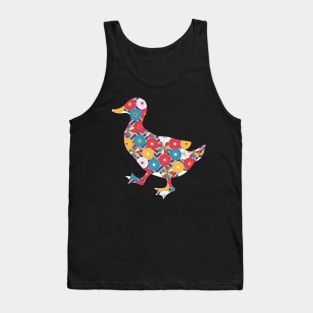 Duck Lover Gift: Floral Japanese Origami Style Tank Top